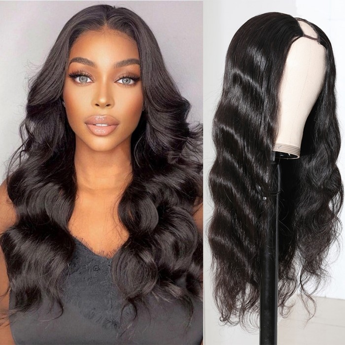 UNice Natural Black Glueless Body Wave Non Lace New U Part Wig