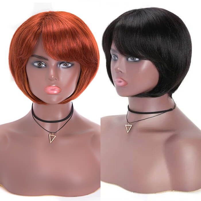 Limited Stock: #33 Copper Red Short Straight Bob Wig 150% Density 100% Dyed Virgin Hair Grab And Go Winter Style