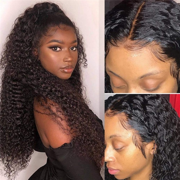 UNice Undetectable HD Lace Wigs 13x4 Curly Lace Front Wigs Human Hair Transparent Glueless Lace Wigs