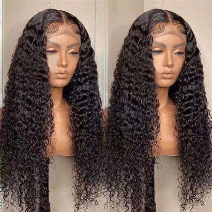 UNice Black Curly Lace Front Wig