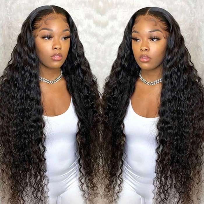 Skin Melt  Invisible Deep Wave HD Lace Front Wigs On Sale