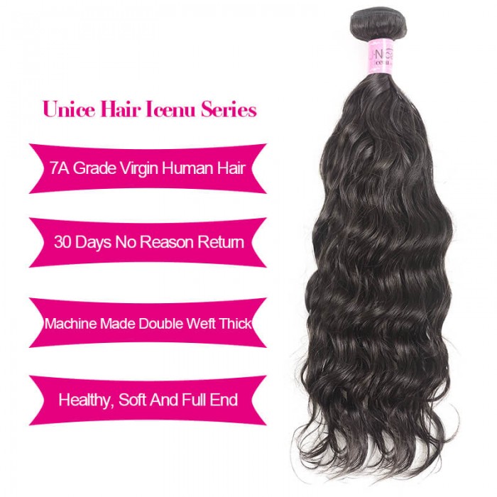UNice 7A Indian Virgin Hair Natural Wave 3 Bundles Human Hair | UNice.com