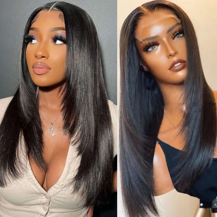 16 Inch Inner Buckle Cute Straight 13x4 lace front Wig