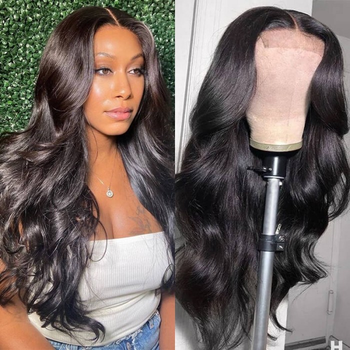 Body Wave Hand Tied Lace Hair Part Realistic Wigs