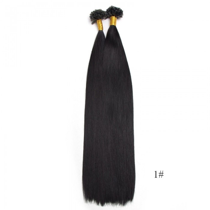 UNice 1g/s Color Straight Nail/U Tip Virgin Hair Extensions 100g 