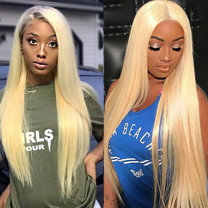 613 Blonde Hair 14-18 inches Straight Hair 13*4 Lace Frontal Closure With Baby Hair