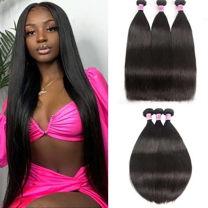 Flash Sale UNice Hair Human Virgin Straight Hair 3 Bundles 18 18 20 Inch Long Length