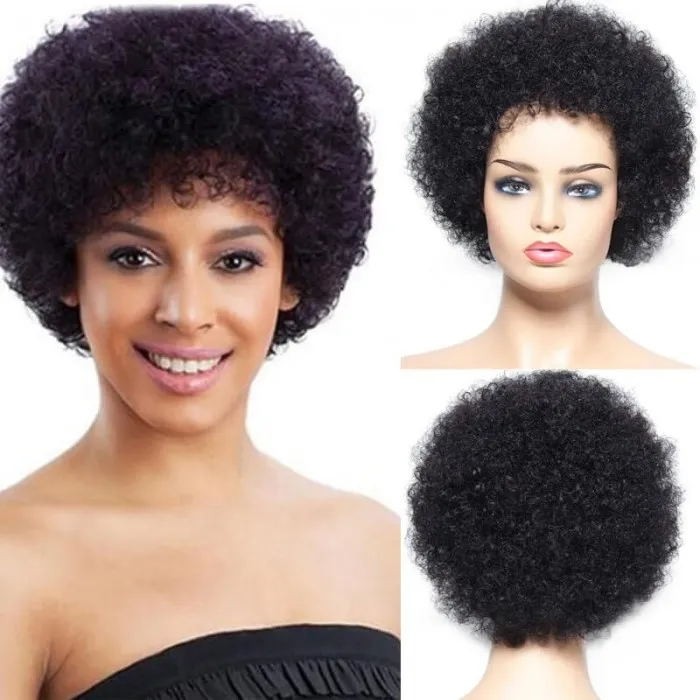 Unice Whatsapp Flash Deal Afro Wig High Quality 100 Percent Human Hair Wigs Natural Wigs For Women