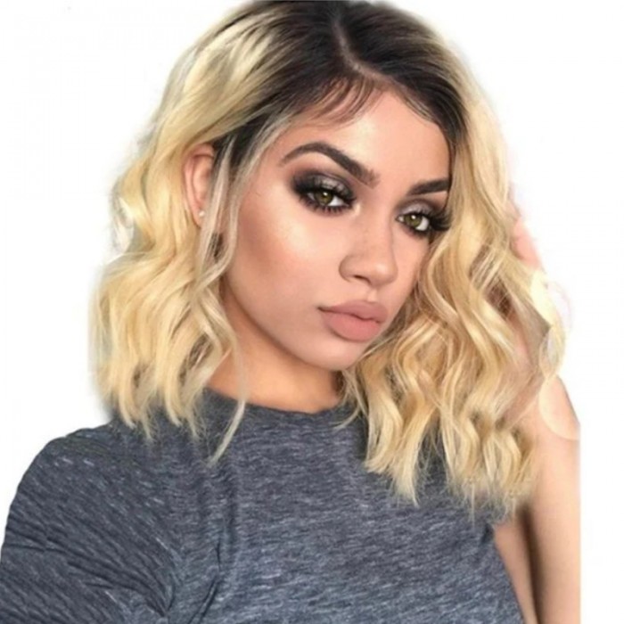 UNice 613 Blonde Loose Wave Bob Wig With Dark Roots 13x4 Lace Front