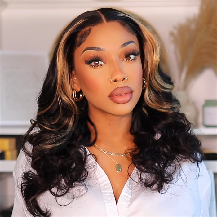 16” Brand Day Face Framing Highlight Lace Part Wig On Sale