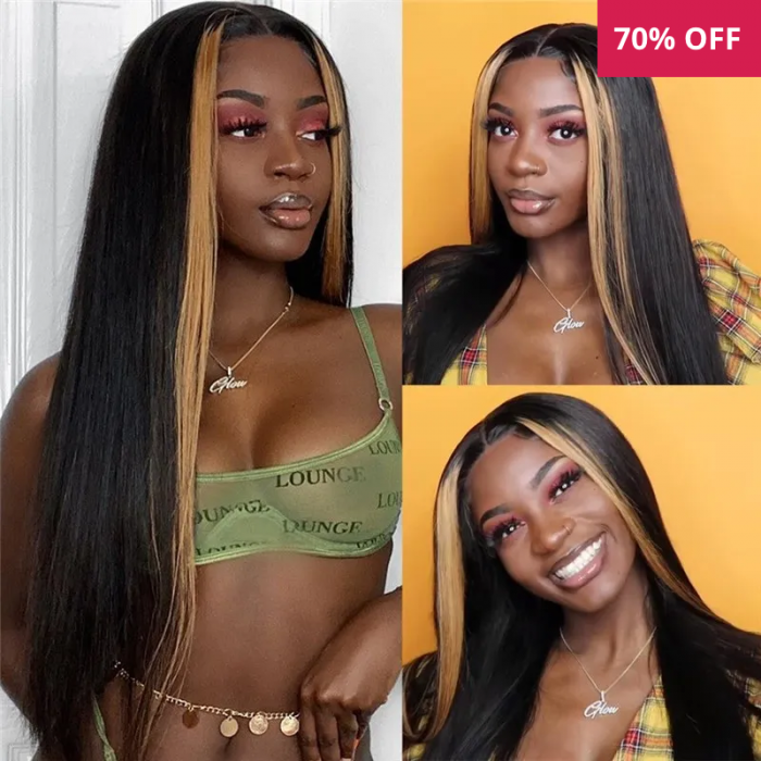 UNice Hair 13x4 Lace Front Human Virgin Hair Wigs 8-24 Inch Straight Highlight Hair Straight Hair Wig Bettyou Series