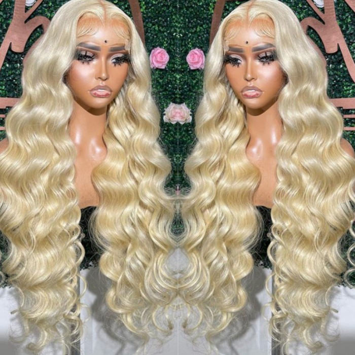 UNice 13x4 Transparent Lace Front 613 Blonde Body Wave Wig