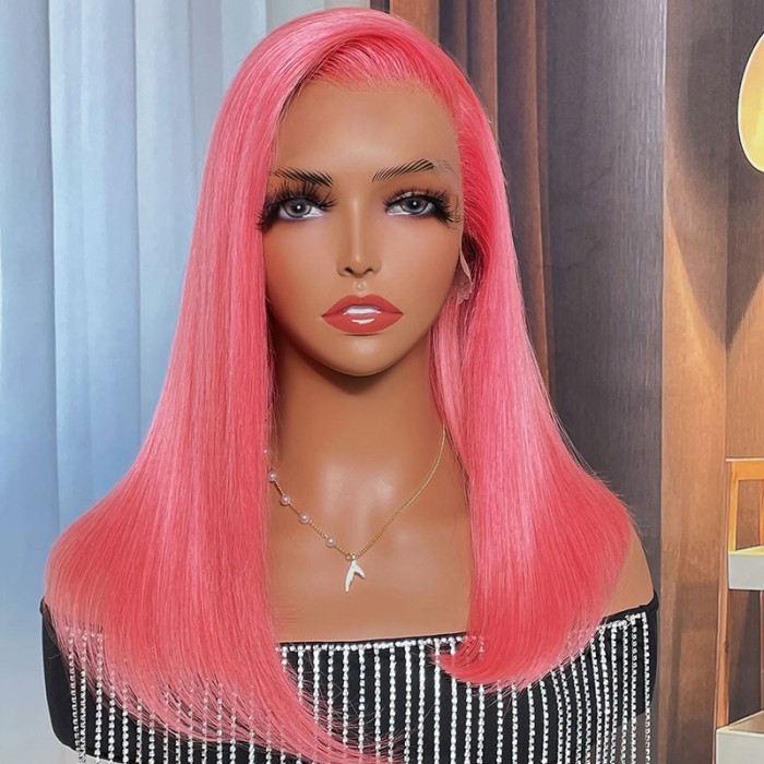 UNice Candy Luxe Short Pink 13x4 Lace Front Shoulder Length Bob Wig