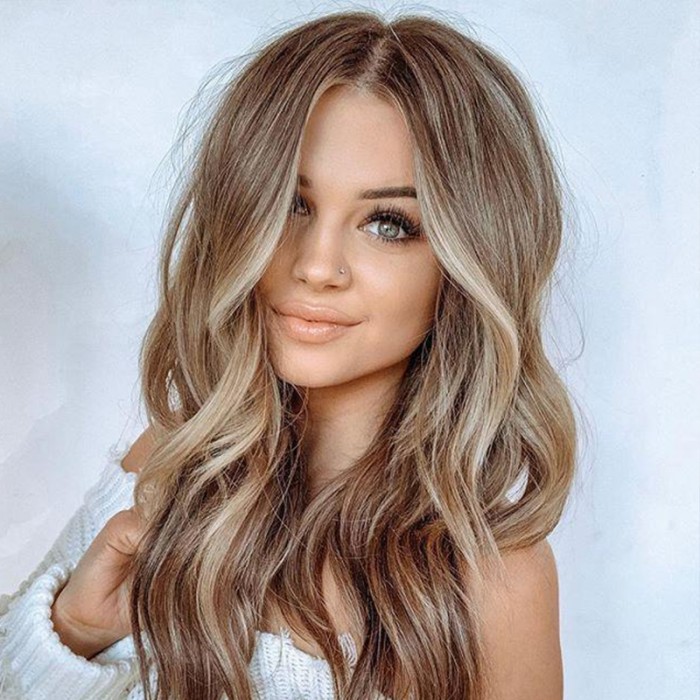 Beautiful Light Brown Hair with Blonde Highlights and Lowlights Layered
