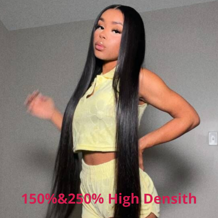UNice Glueless 5×5 HD Lace Closure Wigs Straight Hair 200% Density