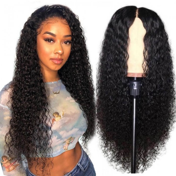 Long curly lace front wig