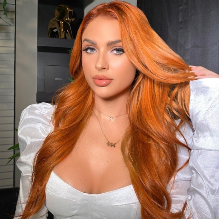UNice Ginger Color Lace Front Body Wave Wig Human Virgin Hair