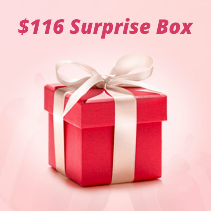 UNICE $116 SURPRISE BOX - 3 ITEMS FOR $$236.37 VALUE