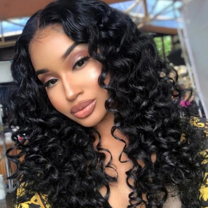 UNice Whatsapp Flash Sale Premium Bouncy Curly Human Hair Lace Frontal Wigs