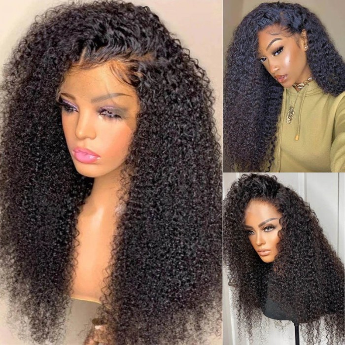 UNice Realistic Kinky Curly Lace Front Human Hair Wigs