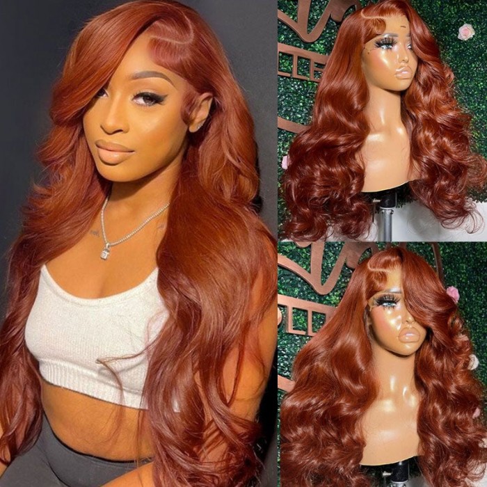 UNice Copper Brown 13x4 Lace Front Loose Wave Wig