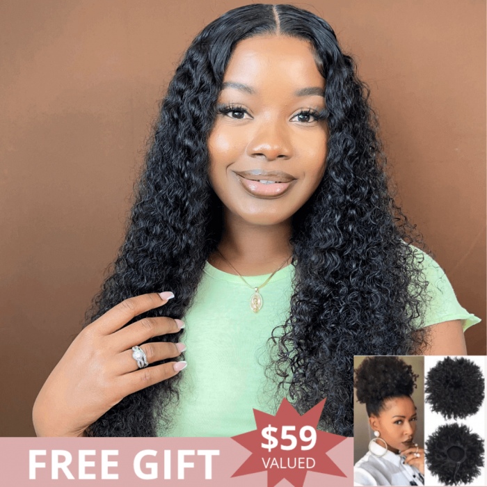 UNice Pre-plucked Long Curly Lace Front Wig 100% Human Virgin Hair
