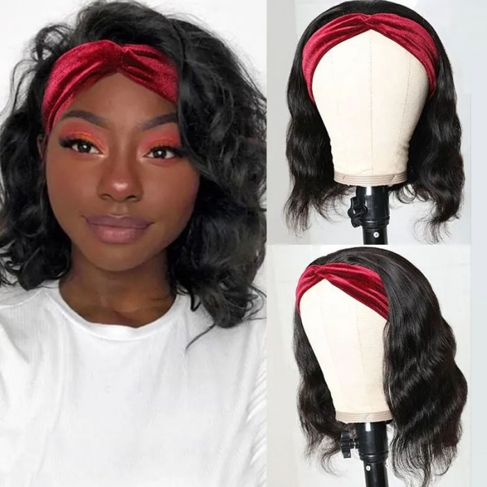 Body Wave Headband Bob Wigs 100% Virgin Human Hair