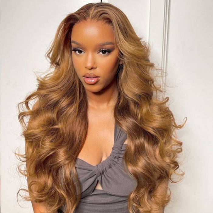 UNice Early Autumn Golden Brown Balayage 13x4 Lace Front Body Wave Wig