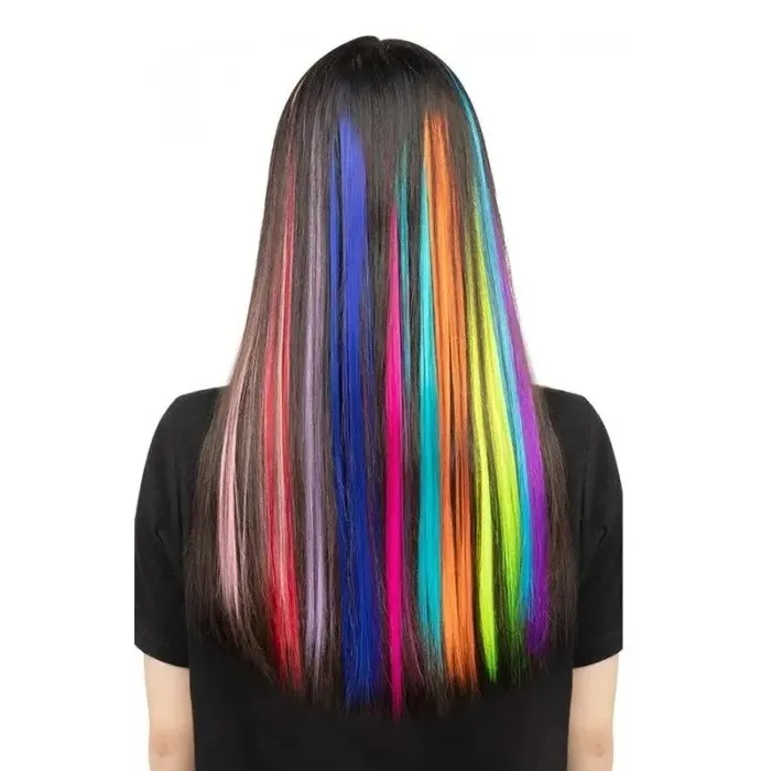 Colored Party Highlights Colorful Clip in Virgin Hair Extensions Unice Hair