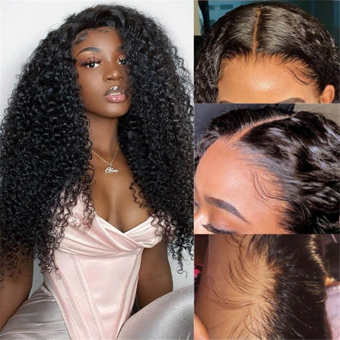 HD Transparent Lace Wig Jerry Curly 5x5 Closure Wigs