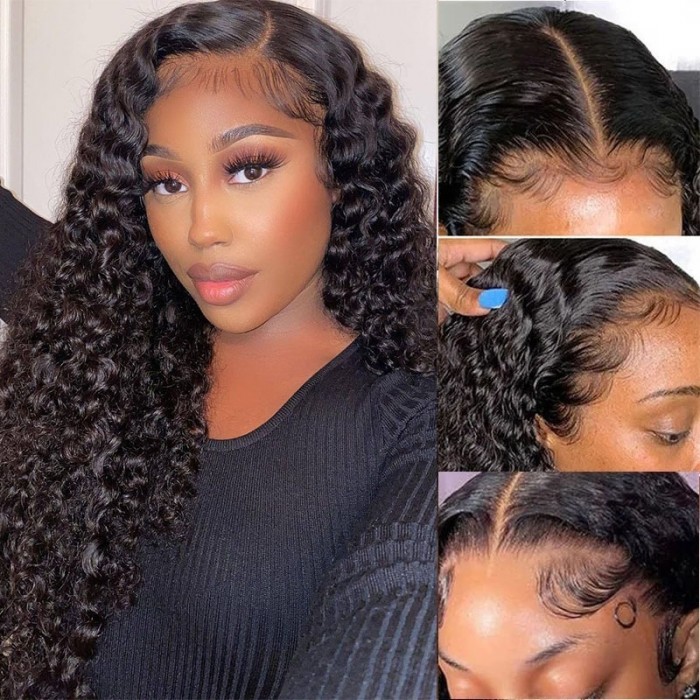 UNice Bouncy Deep Wave Lace Frontal Wig Human Hair
