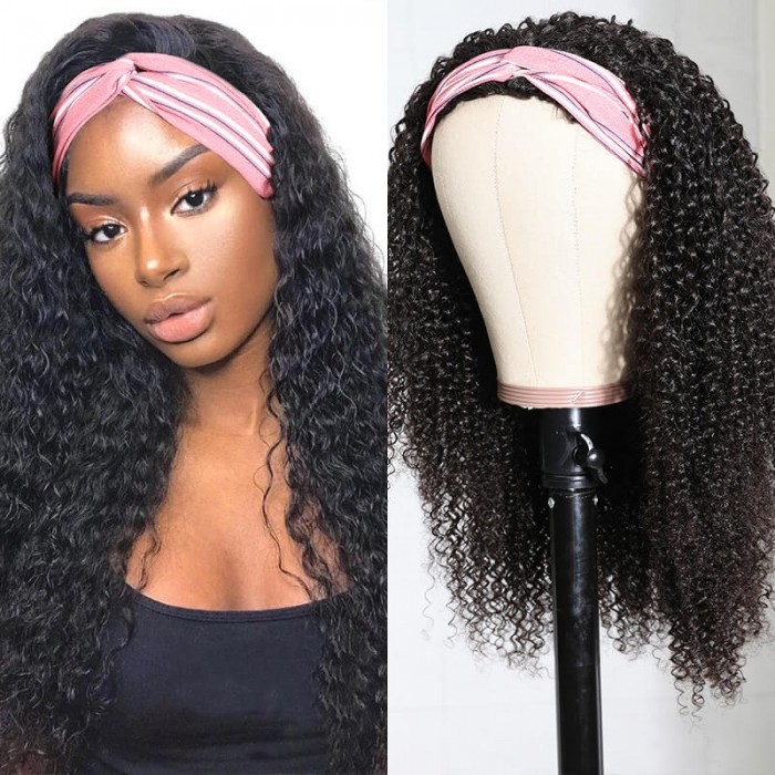 Afro Kinky Curly Half Wigs 150% Density Kinky Curly Half Human Hair Wig