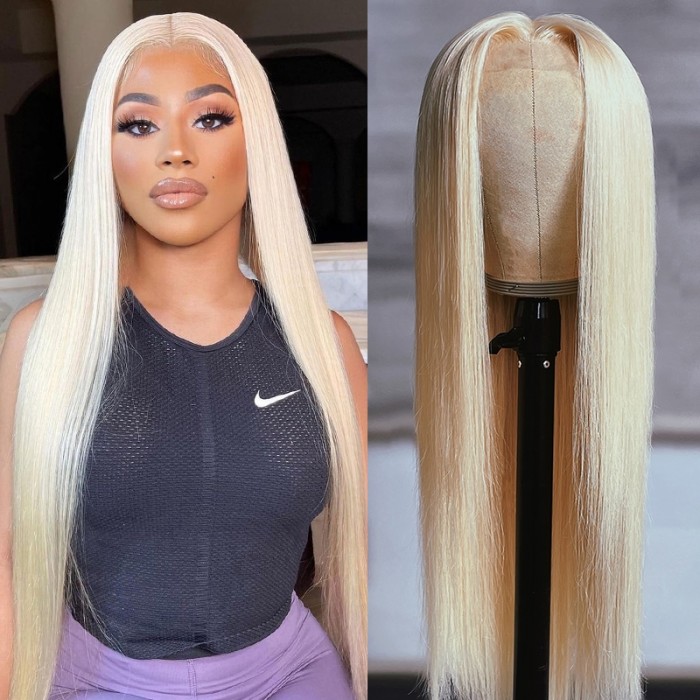 UNice Glueless 613 Blonde Invisible HD Lace 13x4 Frontal Straight Wig With Natural Hairline