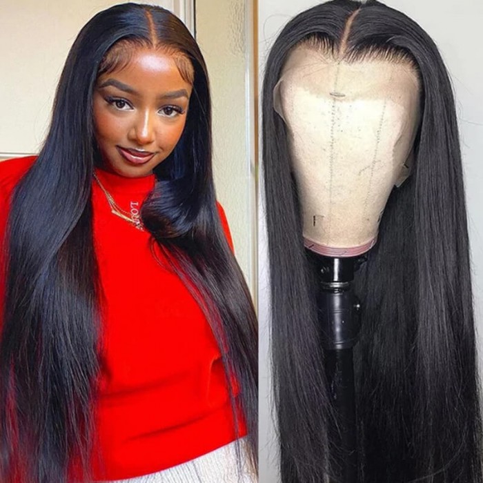 UNice 200% Density Undetectable Human Hair Straight 13x4 HD Glueless Lace Frontal Wig