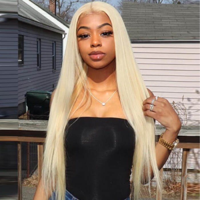UNice 5x5 Invisible HD Lace Closure 613 Blonde Straight Wig
