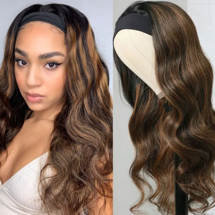 18 Inch Balayage Color Headband Wig 