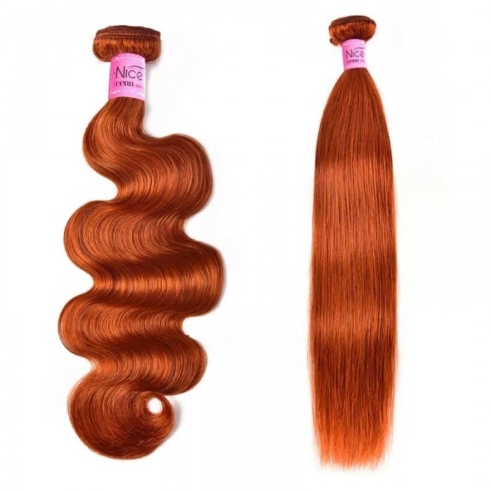 UNice Hair #350 Color Virgin Hair Weave Ginger Hair 1 Piece Hair Bundle Body Wave Straight