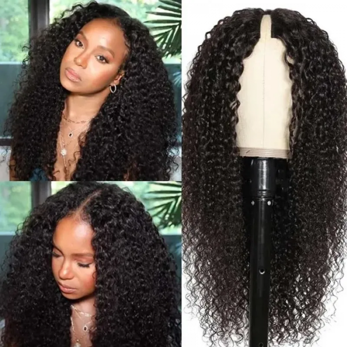 FLASH SALE Jerry Curly V Part Wig No Lace No Leave Out 
