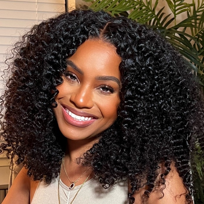 UNice Realistic Kinky Curly Lace Front Human Hair Wigs