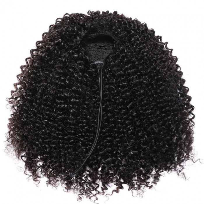 UNice Afro Kinky Curly Human Hair Ponytail For Black Women Natural ...