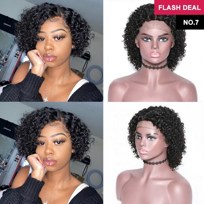 Flash Sale UNice New Arrival Lace Front Short BoB Wig Loose Jerry Curly 10 Inch Wig
