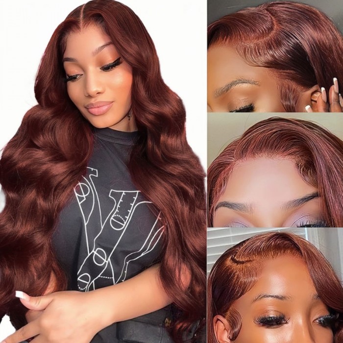 UNice Body Wave 13x4 Lace Front Wig Spring Color Copper Red 