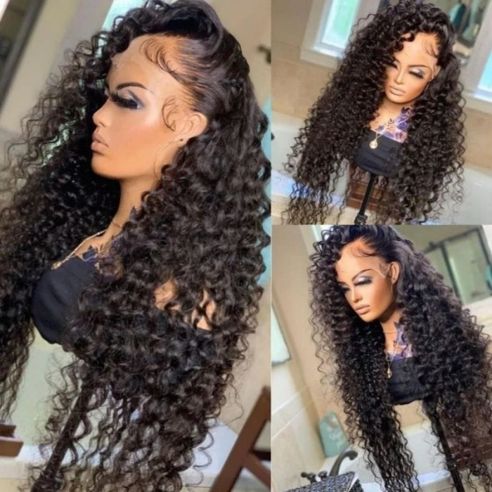 UNice Bouncy Deep Wave Lace Frontal Wig Human Hair