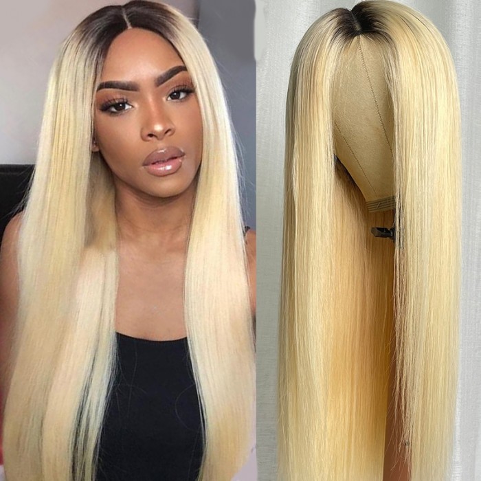 UNice No Leave Out Glueless V Part Blonde Wig With Dark Roots