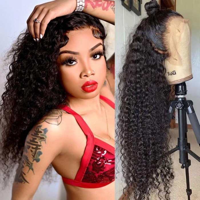 Tiktok queenleoraisback Same Jerry Curly Undetectable Invisible 5 by 5 HD Lace Closure Wig Match All Skin