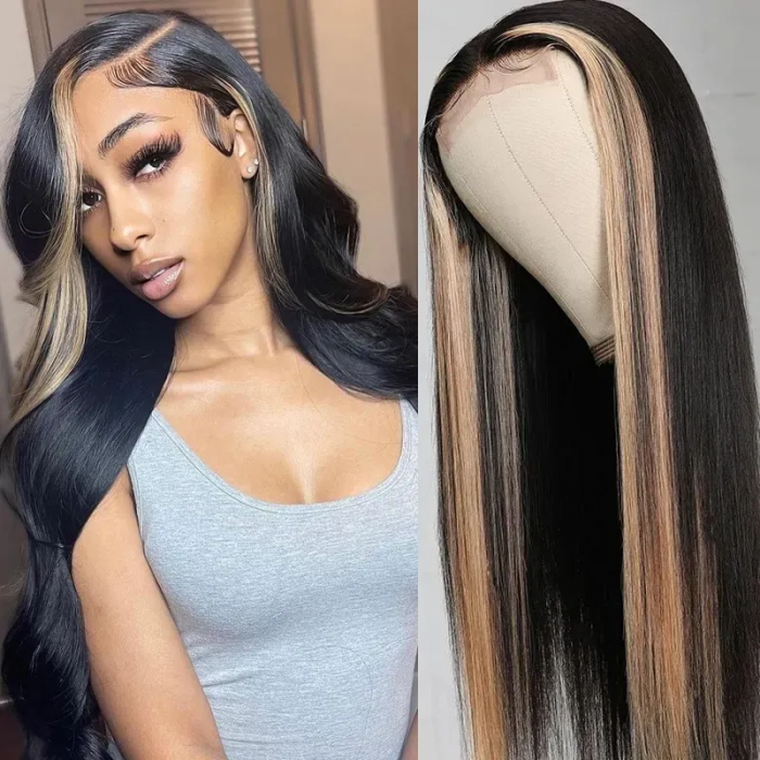 Tiktok Super Sale UNice Highlight Ombre TL27 Straight 50% OFF Offer Lace Part Wigs 150% Density