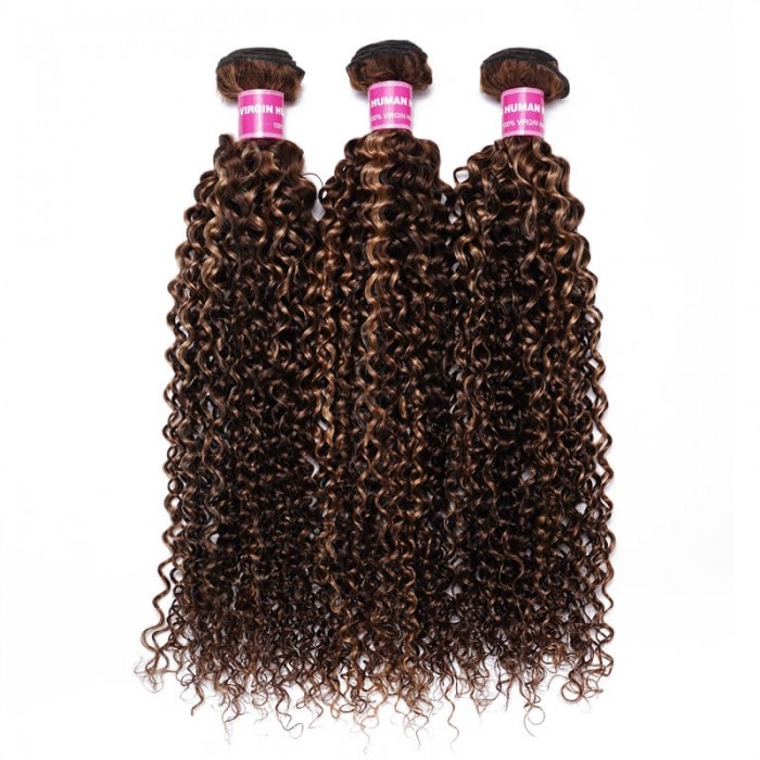 UNice Trending Curly Hair TL412# Color 3 Pieces Human Hair Weave On Sale