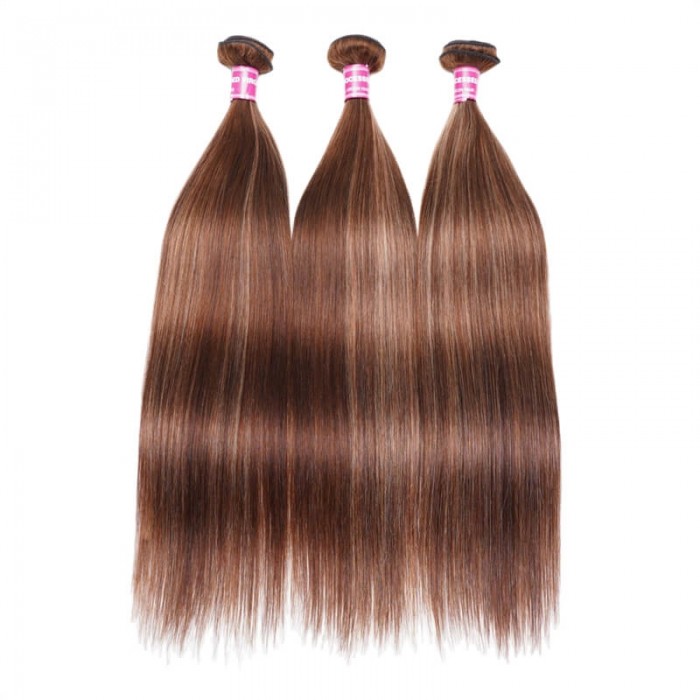 UNice Blonde Highlight Piano Color Silky Straight Hair 3 Bundles Deal