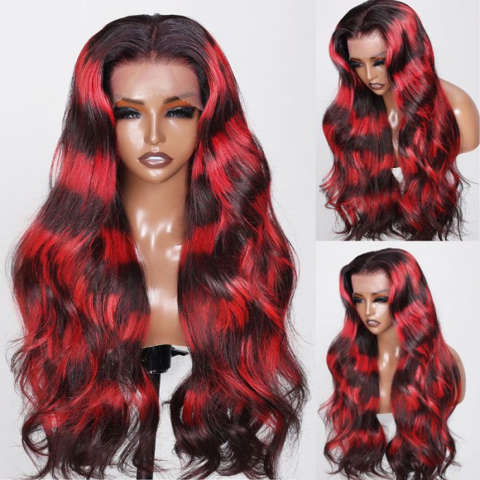 UNice 13x4 Lace Front Raccoon Tail Red Hair Body Wave Wig