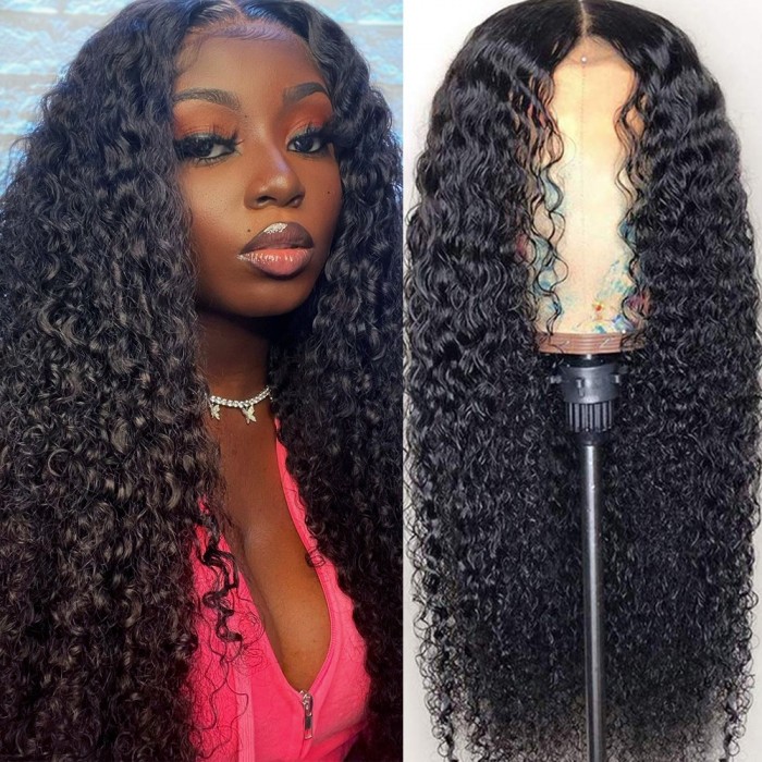 UNice Presale Jerry Curly Wigs Lace Part Wig Middle Part 150% Density Natural Hair Line Glueless Human Hair Wigs